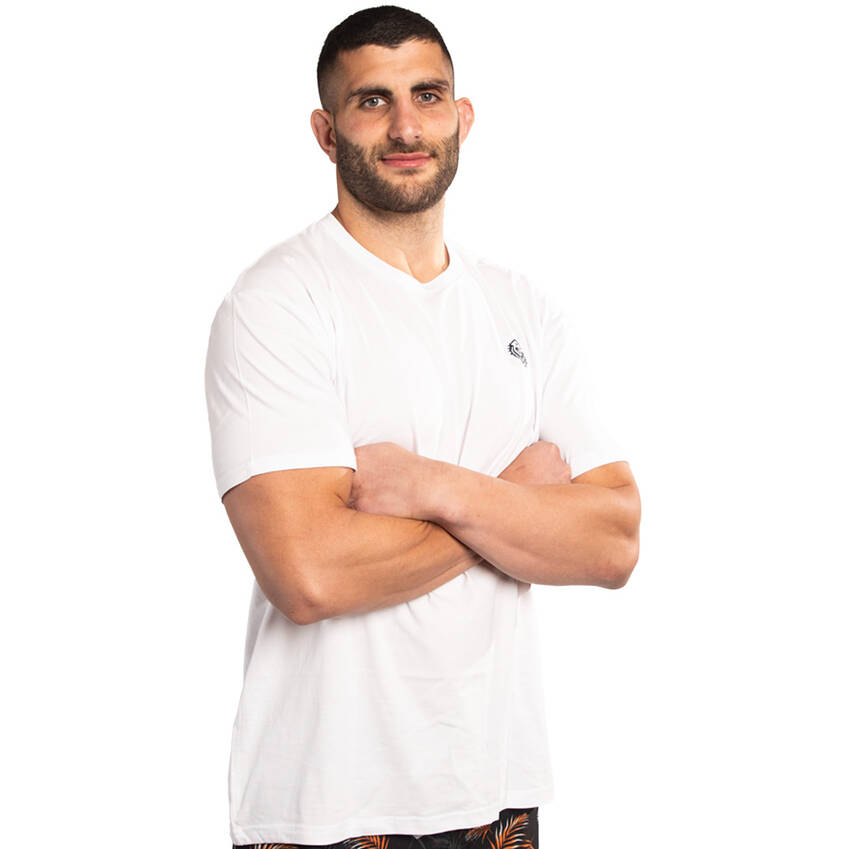 Wests Tigers Mens Embroidered Tee - White1