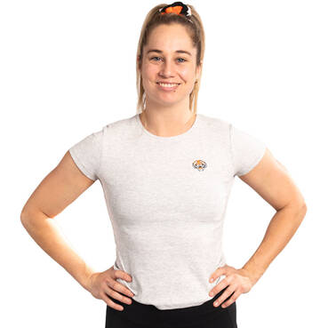 Wests Tigers Womens Grey Ribbed Crew Tee