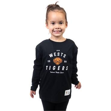 Wests Tigers Junior Large Logo Long Sleeve Tee