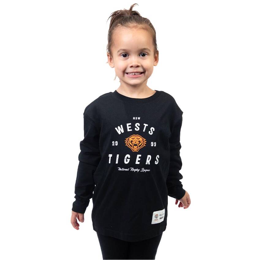 Wests Tigers Junior Large Logo Long Sleeve Tee0