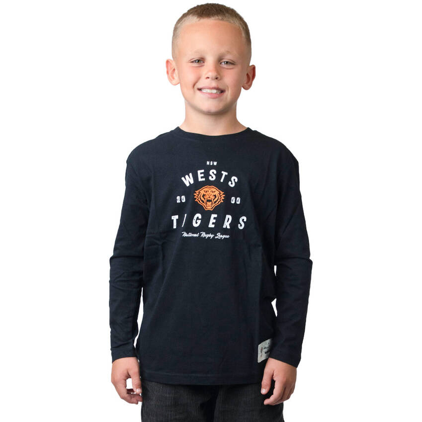 Wests Tigers Junior Large Logo Long Sleeve Tee1